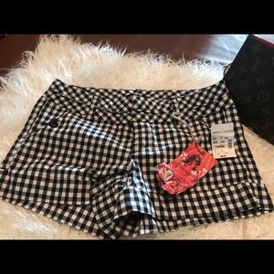 Black & white checkered shorts